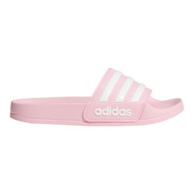 girls pink adidas slides