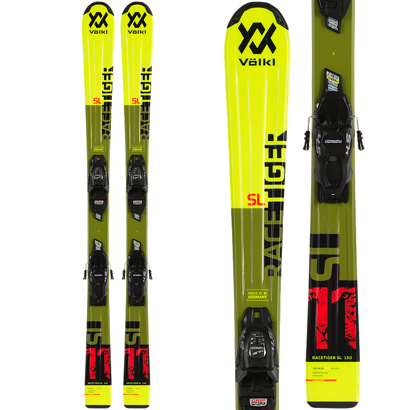 Volkl 2020 Racetiger JR Yellow Ski w/vMotion 7.0 Bindings 