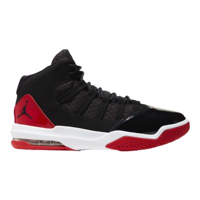 red and black jordan basketball shoes