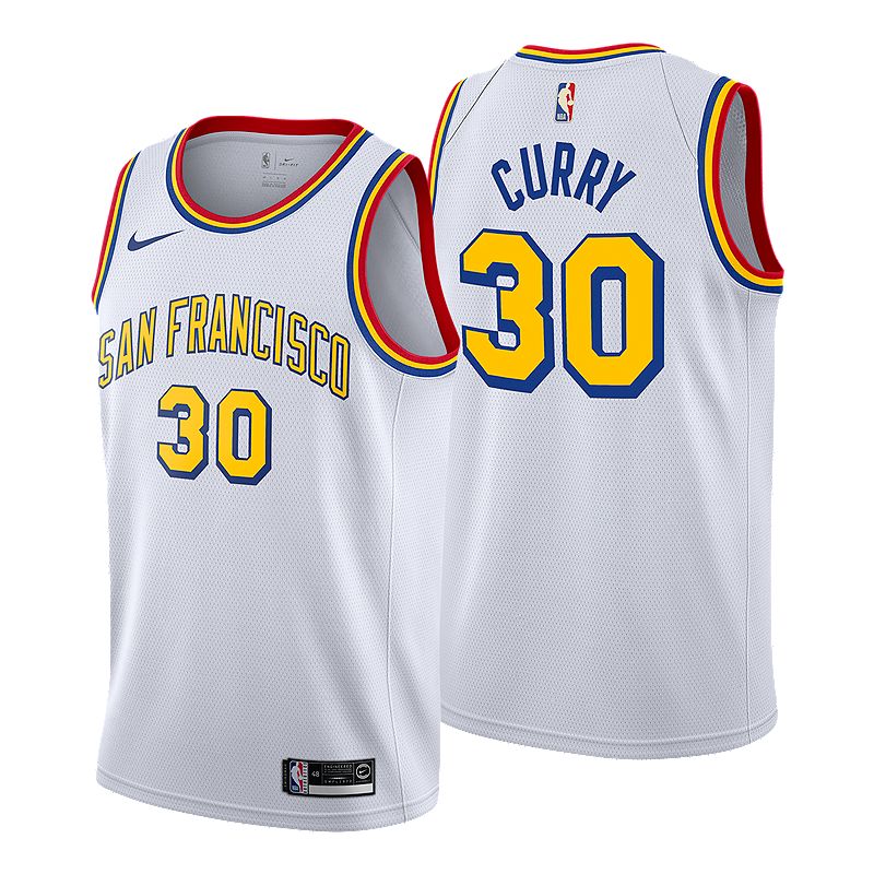 youth steph curry jersey white