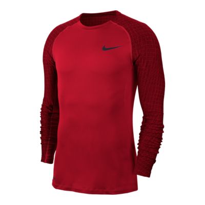 nike pro long sleeve red