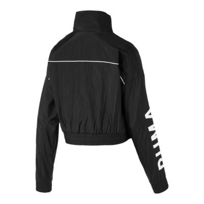 puma black full sleeve woven jacket