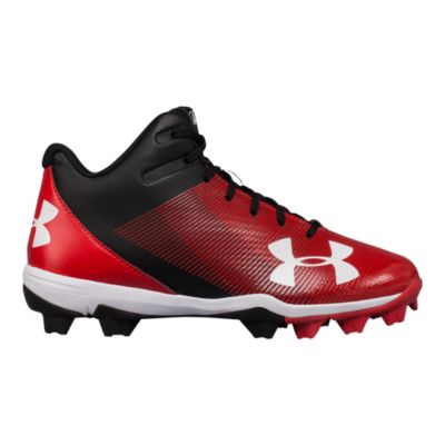 under armour red baseball cleats