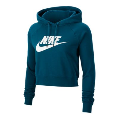 blue nike cropped hoodie