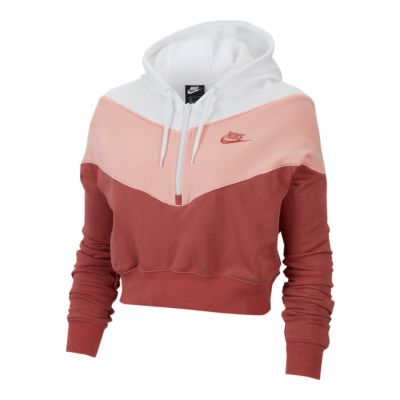 red nike zip up jacket women's