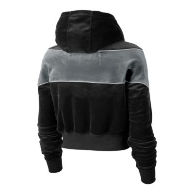 velour hoodie black