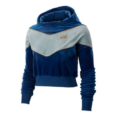 blue nike velvet hoodie