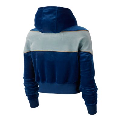 blue nike velvet hoodie