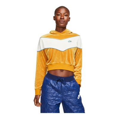 women's nike sportswear velour heritage pullover hoodie