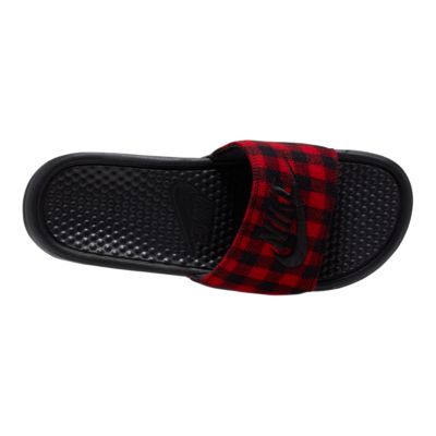 nike plaid slides