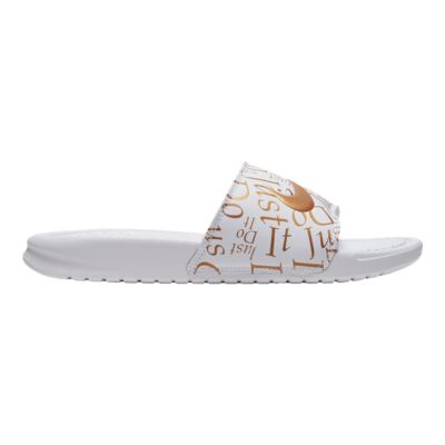 nike benassi just do it slides white