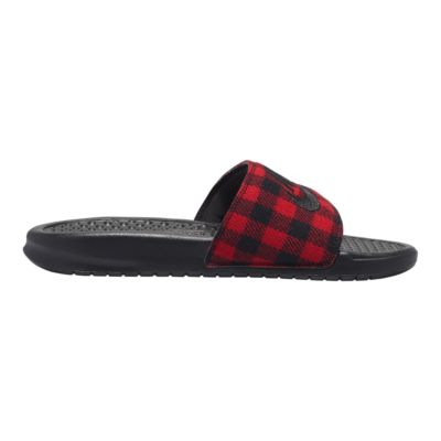 nike plaid slides