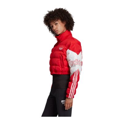 red adidas crop jacket