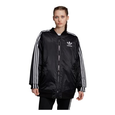 adidas women's long bomber jacket