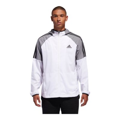 adidas men's essentials hooded wind jacket