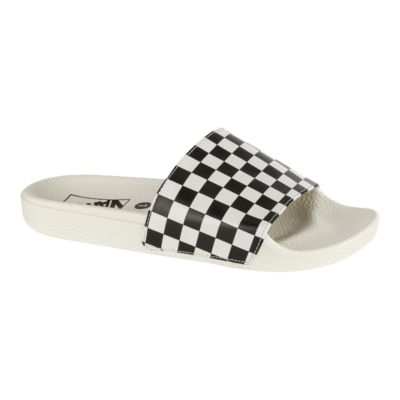 Slide One Checkerboard Sandals - Black 