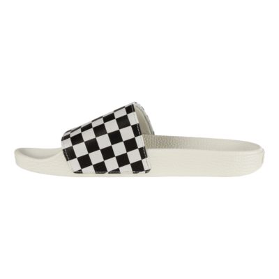 Slide One Checkerboard Sandals - Black 