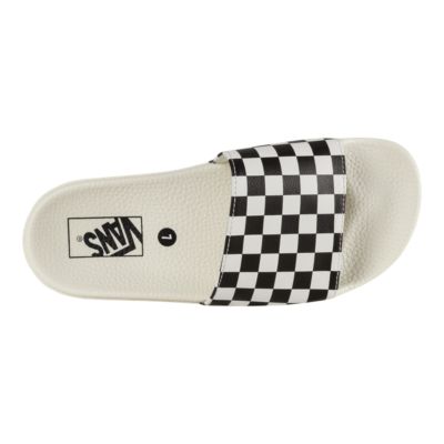 black and white checkered slides