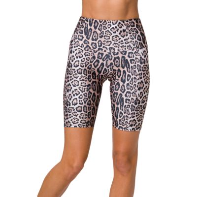 black leopard print biker shorts