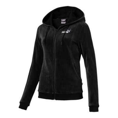 black velour hoodie women's