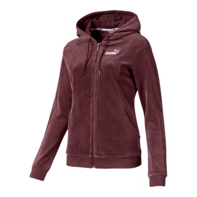 Essential Velour Hoodie - Vineyard Wine 