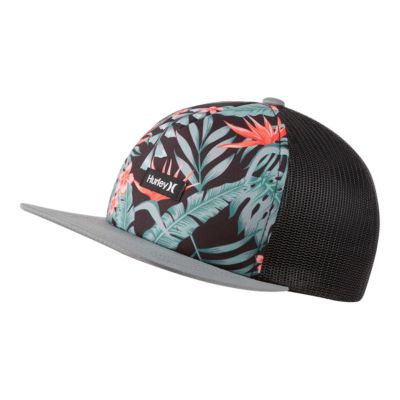 hurley black trucker hat