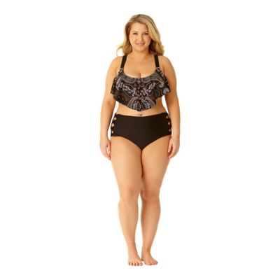 black high waisted bikini bottoms plus size