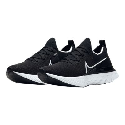 nike react infinity run flyknit black and white