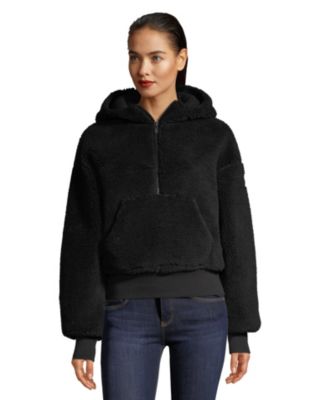 womens black sherpa hoodie