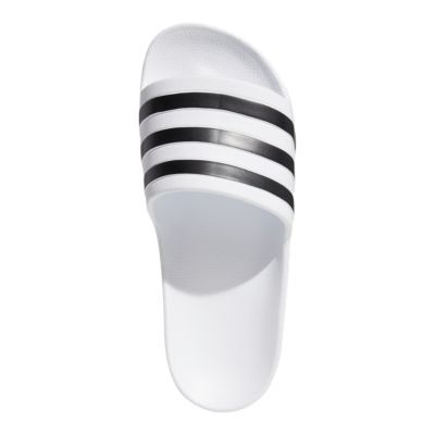 black and white adidas slides