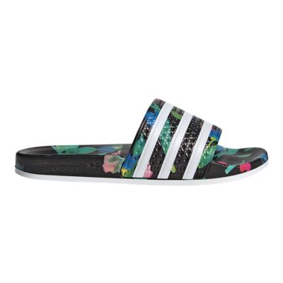 adidas floral slide sandals