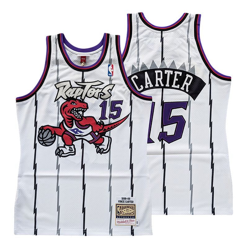 Mitchell & Ness Vince Carter White Toronto Raptors 1998 Doodle Swingman Jersey
