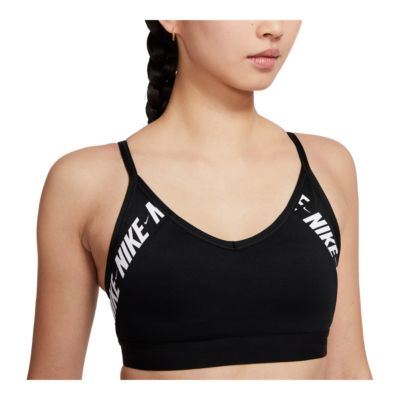 nike indy logo sports bra black