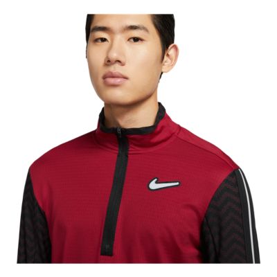 nike running element half zip long sleeve top in black