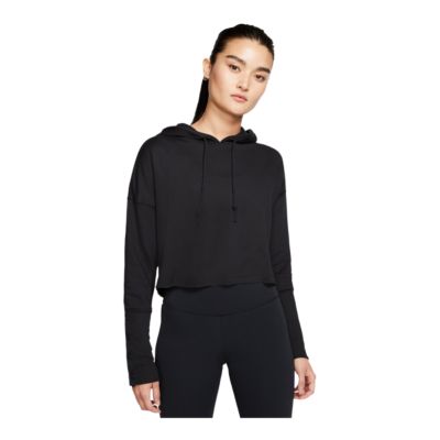 nike crop hoodie black