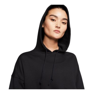 nike crop hoodie black