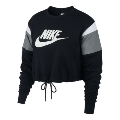 black nike cropped sweatshirt