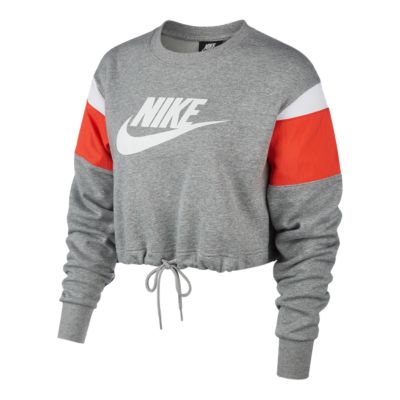 women's nike sportswear heritage crop crew sweatshirt