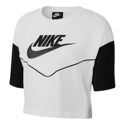 white cropped nike shirt
