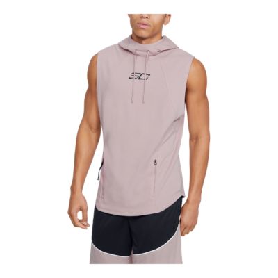 sleeveless pullover hoodie