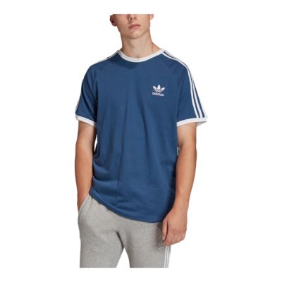 mens adidas 3 stripe t shirt