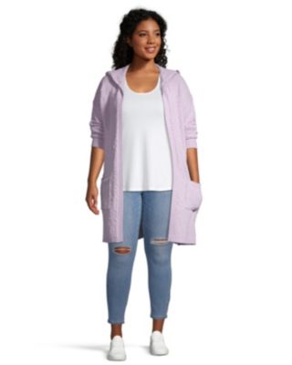 plus size hooded cardigan