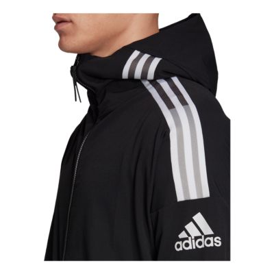 Adidas Men S Z N E 3 Stripe Woven Full Zip Hoodie Sport Chek