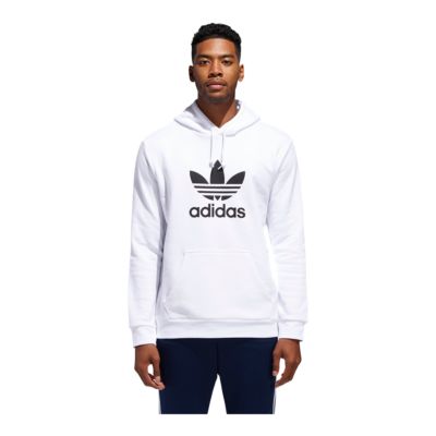 adidas men's trefoil logo graphic pouch pocket pullover hoodie