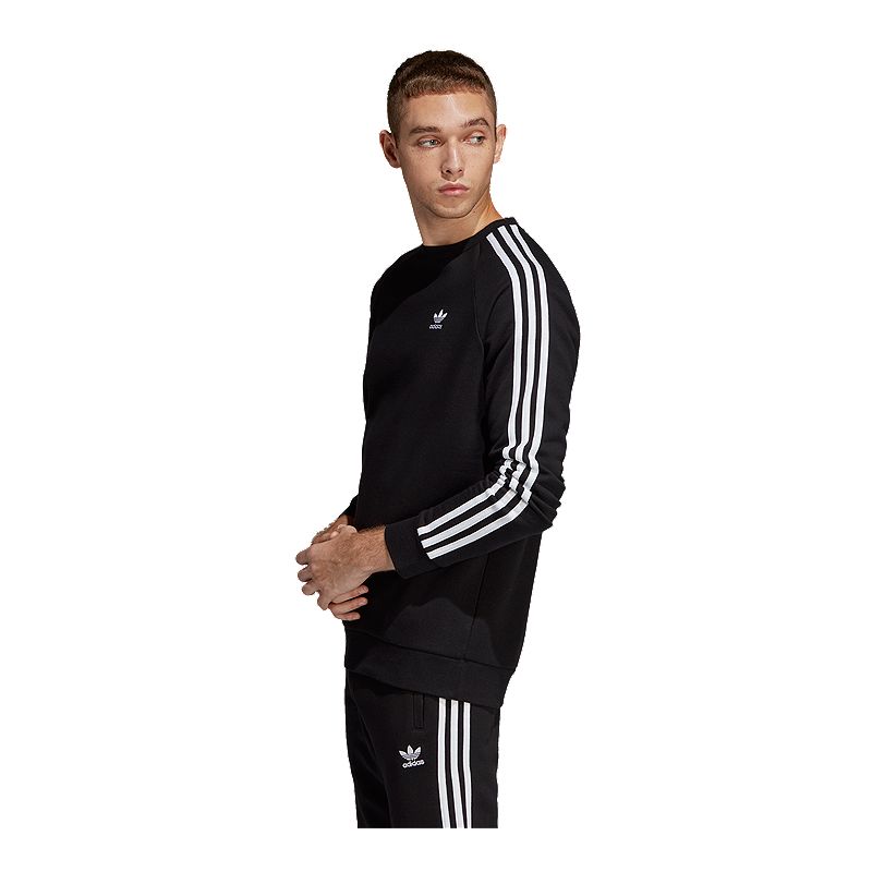 Adidas Adicolor Classics 3-Stripes Crew Sweatshirt Black Men's ...