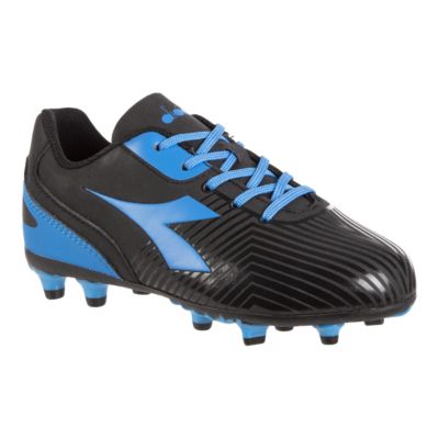 blue and black cleats