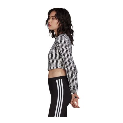 adidas long sleeve crop top black