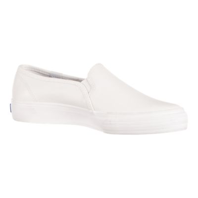 keds double decker slip on white