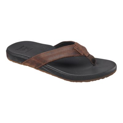 black leather reef flip flops