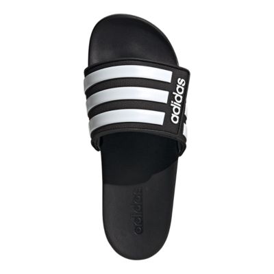 adidas men's black slippers